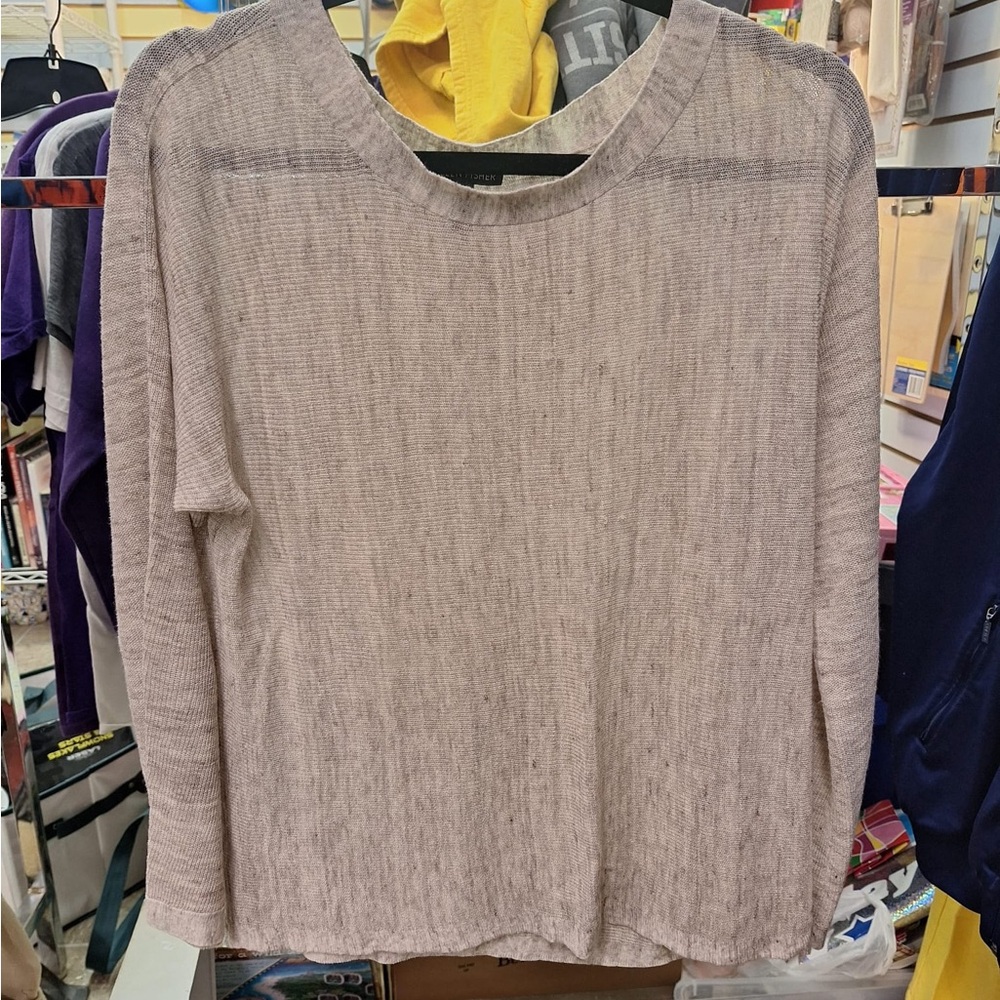 Eileen Fisher Taupe Long Sleeve Top